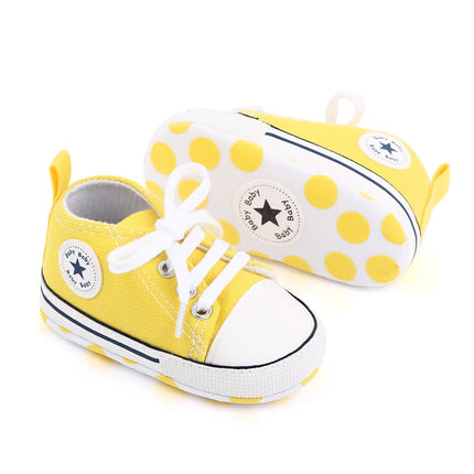 New Baby Shoes Boys Girls Classic Canvas Casual Sneakers Newborn First Walker Toddler Soft Sole Non-Slip Walking Shoes D2486