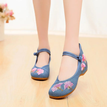 Casual Shoes for Women, Fashion Vintage Elegant Ethnic Style Embroidery Streetwear Chinese Style Women's Shoes, Summer New