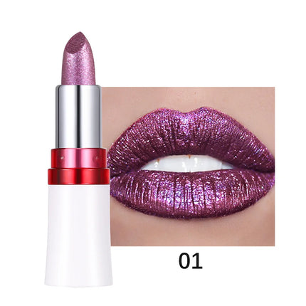 Radiation Metallic Blue Purple Chameleon Lipstick Glitter Diamond Color-Changing Green Lip Gloss Pearl Shine Charming Makeup