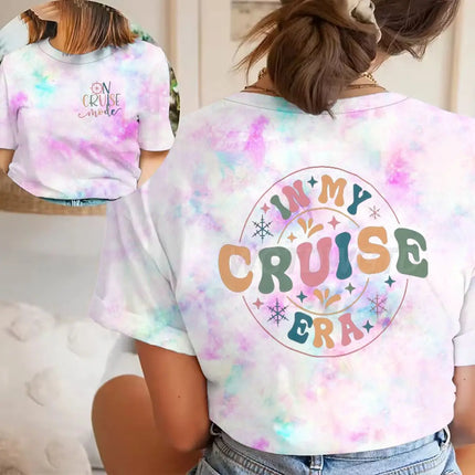 "In My Cruise Era" Graphic T Shirts Women Men "On Cruise Mode" Print Casual Tops Retro Cruise Crewneck Short Sleeve T-shirt