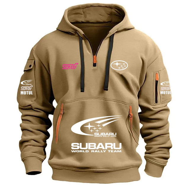 2026 New SUBARU Racing European Size Autumn/Winter Men's Hooded Kangaroo Pocket Hooded Sports Fleece Hoodie Top Coat