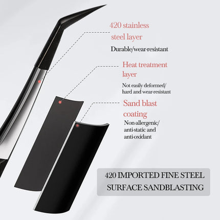 NEW 1pc Anti-static Right Angled & Curved Tweezers for Eyelash Extensions & Eyebrow Isolation Nano Precise Lash Tweezers Tool