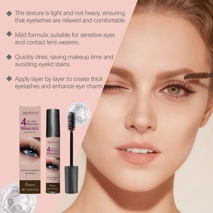Waterproof Mascara Black Brown Long Lasting Curling Sweatproof Thickening Smudge Proof Eyelash Enhance Cosmetics Daily Makeup