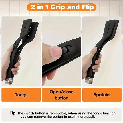 Silicone Kitchen Tong Non-stick Steak Spatula Eggs Pancake Fried Turners Wide Mouth Kitchen Cooking Shovel for Barbecue Clip