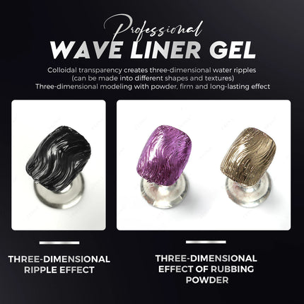 JTING 1/3pcs Professional Black Wave Liner Gel Polish 3D Effect Sticky Diamond Modelling Gel Nail Polish