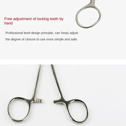 Stainless Steel Locking Forceps Arterial Surgical Clips Curved Straight Fishhook Forceps Hemostatic Forceps Hand Tools