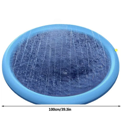 65/100CM Thickened Cat Spray Water Play Mat Dog Playmat Letter Dolphin Theme Pet Sensory Playing Crawling Induction Toy