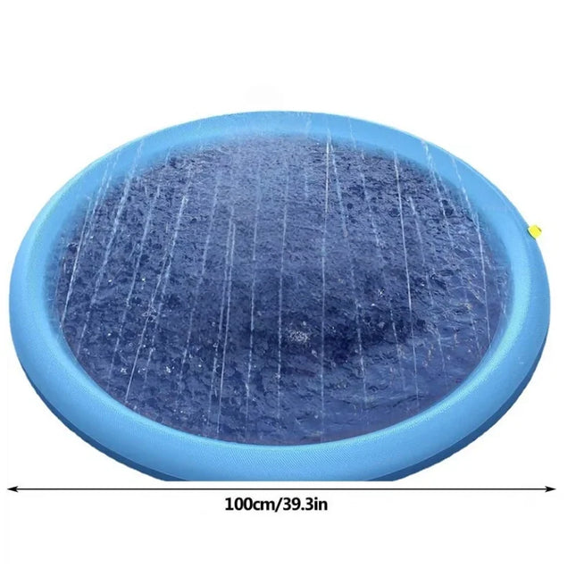 65/100CM Thickened Cat Spray Water Play Mat Dog Playmat Letter Dolphin Theme Pet Sensory Playing Crawling Induction Toy