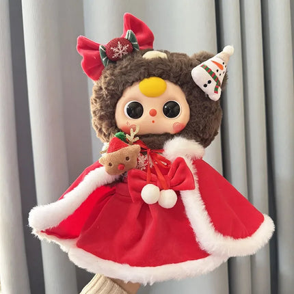Only Clothes Suit For Baby Three 400% Gross Vinyl Plush Doll Toy New Year'S Christmas Series Doll Clothes Cute Outfit Dress Set