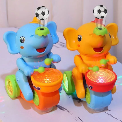 Musical Walking Elephant Drummer Toys for Kid Musical Toy with LED Light Music Sensory Activity Toys Learning Educational Toys
