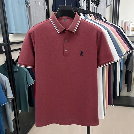 100% cotton summer new brand embroidered Paul high-quality POLO shirt high-end men's comfortable lightweight T-shirt short top