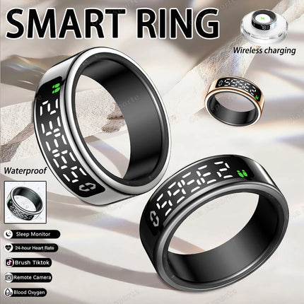 For Xiaomi Smart Ring Display Screen Touch Health Monitor Gesture Swipe Video/Brush Tiktok 5ATM Waterproof Smartring Men Women