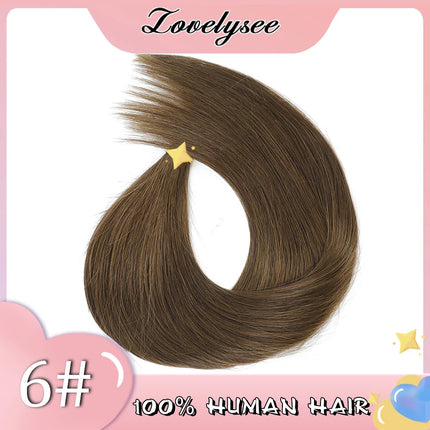 Straight V-shaped Clip in Human Hair Extensions 100% Remy Human Hair Brazilian Dark Brown Soft Hair for Women 100G 120G 140G