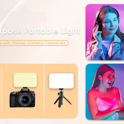 LED Selfie Light 120 LED 3000Mah Rechargeable Phone Light Clip 3 Light Modes Ring Light for Phone iPad Camera Laptop Selfie