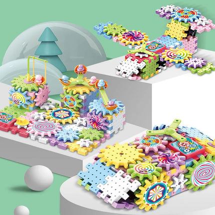 Hot 83-263 PCS Electric Gears 3D Puzzle Model Building Kits Plastic Brick Blocks Educational Toys For Kids Children Xmas Gifts