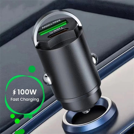 USB 200W Mini Car Charger Fast Charging Head Cigarette Lighter in Car For Xiaomi Samsung Huawei QC3.0 PD Type C Car Phone Charge