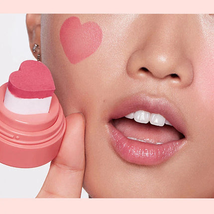 Heart-shaped cushion stamp blush for Vibrant Brightening Makeup Enhances Skin Tone Great Valentine's Present for Women and Girls