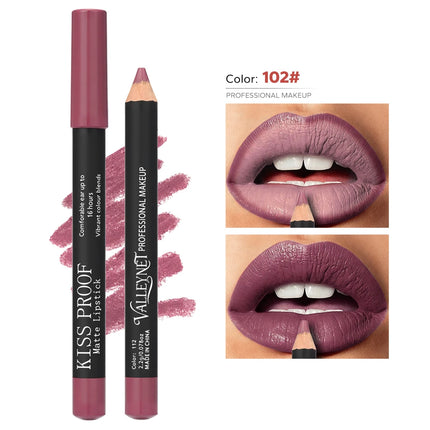 Thanksgiving/Christmas women's cosmetics gifts: 12 color matte velvet lipliner, natural&waterproof&easy to color lipstick pen.