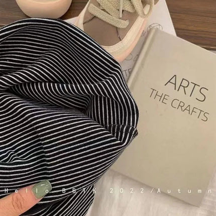 Children's Spring Autumn Long-sleeved T-shirt Boys Girls Korean Striped T Children's Warm Bottoming Shirt Baby Simple Top