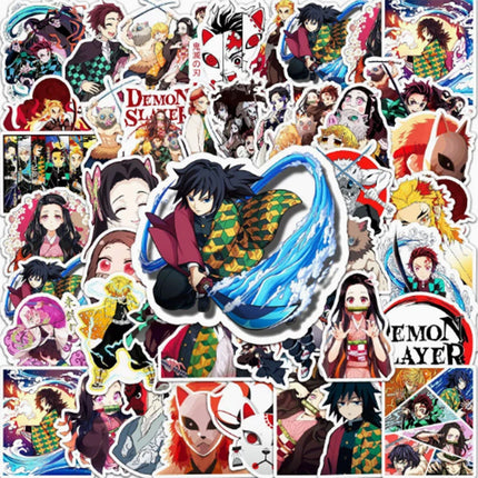 50pcs Various Cartoon Demon Slayer Graffiti Sticker Waterproof DIY Decals for Phone Ipad Luggage Thermos water bottle Decor