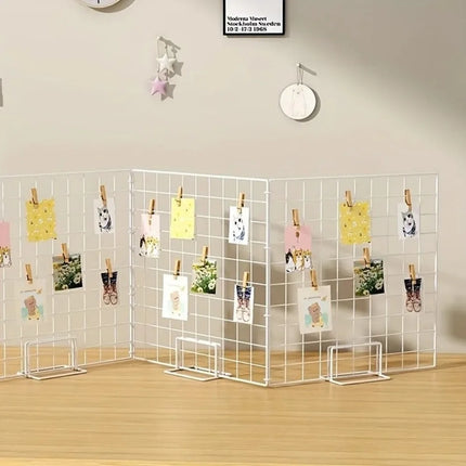 Modern Grid Display Rack Metal with Base Storage Rack Grid Frame Jewelry Booth Rack For Grid Panel