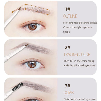 Kemelo Eyebrow Pencil Very Fine Waterproof, Sweat Proof Lasting Without Decolorization Makeup Artist Special Root Clear
