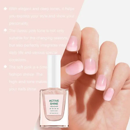 10ml Jelly gel polish Ultra-Shiny 2 in 1 Nude Gel Polish Jelly Amber Gel Nail Polish for Girls Women Quick Dry Nail Strengthener