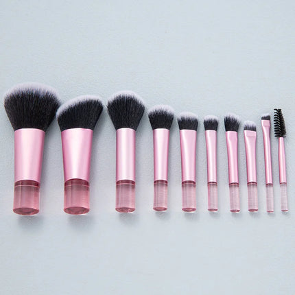 10pcs Mini Makeup Brush Set Powder Eyeshadow Foundation Blush Blender Concealer Beauty Makeup Tools Brush Professional Supplies