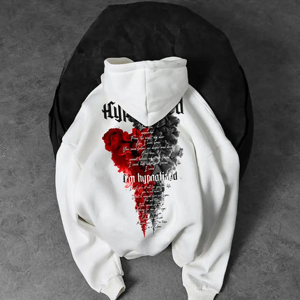Solid Color Loose Gradient Personalized Art Pattern Sports Hoodie Simple High-end Autumn Versatile Trendy Warm Women's Clothing