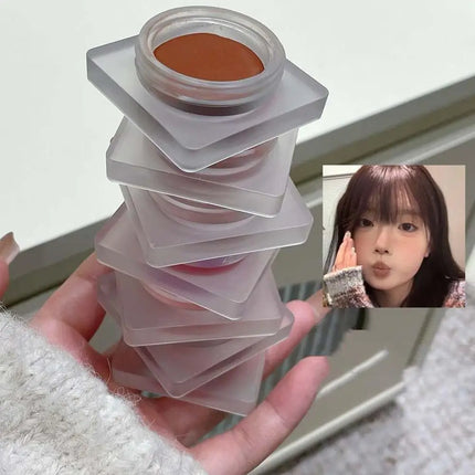 Monochrome Powder Blusher Cream Brightening Whitening Purple Lip and Cheek Dual-use Matte Natural Blush Tint Palette