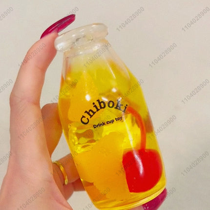 Juice Bottle Stress Ball Water Bottle Fidget Toy Boba Tea Squishy ASMR Anti Stress Funny Novelty Toy Toys For Children Gift