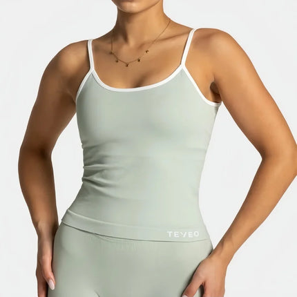 TEVEO Ignite Cami Top Sports Yoga Vest Underwear Woman Fitness Tops Gym Beautiful Back Bra Running Workout Halter