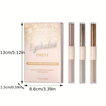 6pcs Liquid Eyeshadow Set,Pearly Glitter Matte Double Ended Eyeshadow,Pearly And Matte Finish,Smooth Delicate Texture Eyeshadow