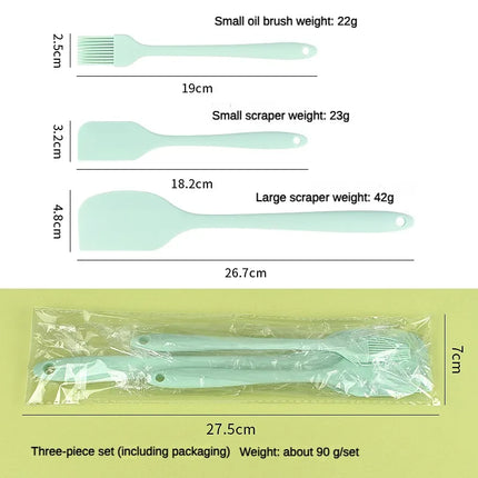 3 piece kitchen baking set all in one silicone spatula oil brush baking butter spatula single cake scraper baking tool