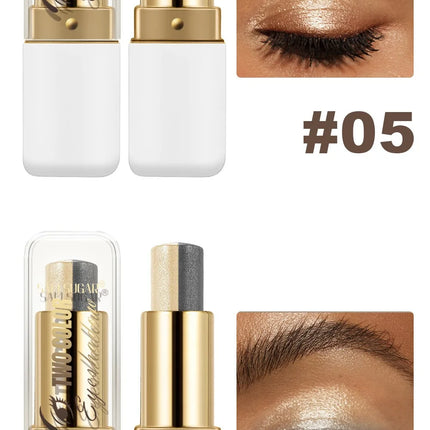 Double Color Eyeshadow Stick Glitter Highlight Shadow Stick Eye Makeup Waterproof Lasting Shimmer Metallic Eyeshadow Makeup