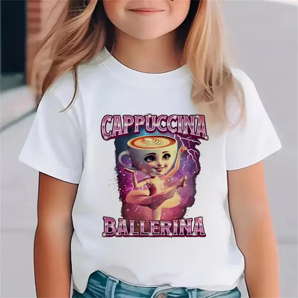 Children Unisex T-shirt Girl Boy Italian Brainrot Animals Kids Tung Tung Tung Sahur Short Sleeve Funny Meme Tee Summer Clothing