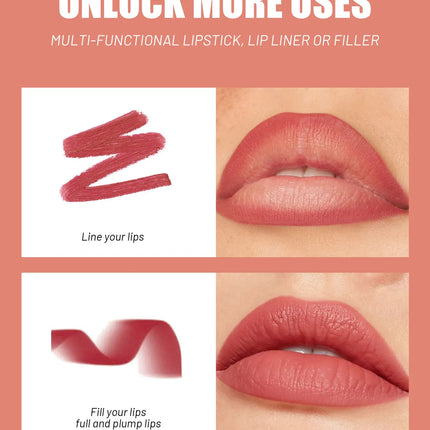 8 Colors Matte Lipstick Long Lasting Waterproof Hydrating Lip Liner Non Sticky Lightweight Velvet Lipliner Moisturizing Cosmetic