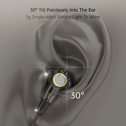QKZ MDR Flat-Head Headphones 16MM Large Dynamic HIFI Bass Sport Earbuds Music Wired Earphones 3.5MM AUX Headset In Ear With Mic