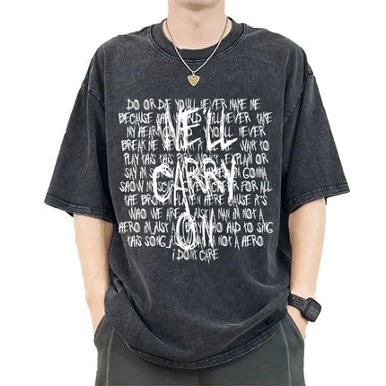 My Chemical Romance Band Washed T-shirt Long Live The Black Parade Tour Merch T-shirts Men Women Gothic Punk Oversized T Shirts