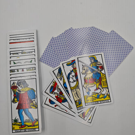 French Ver. Marseille Tarot 78 Cards Full Set Original Vintage Marseille Tarot Deck With Guidebook Divination Game Cards