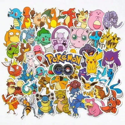 50-500pcs Pokemon Anime Figurine Game Stickers DIY Motorcycle Travel Luggage Guitar Skateboard Cool Cartoon Decal