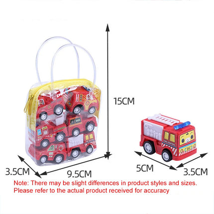 6Pcs/set Pull Back Car Toy Set Mini Inertial Engineering Vehicles for Kids Cartoon Cute Style Play Vehicles Children Gifts TMZ