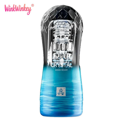 Male Masturbator Transparent Soft Vagina Vacuum Sucking Pocket Pussy Cup Penis Endurance Exercise Sex Toys for Men 18+