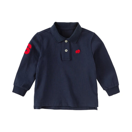 Dave Bella Boys Girls Clothing Lapel Cotton Long Sleeve Spring Autumn Version Solid Color Kids Fashion Polo Shirt DB3243929