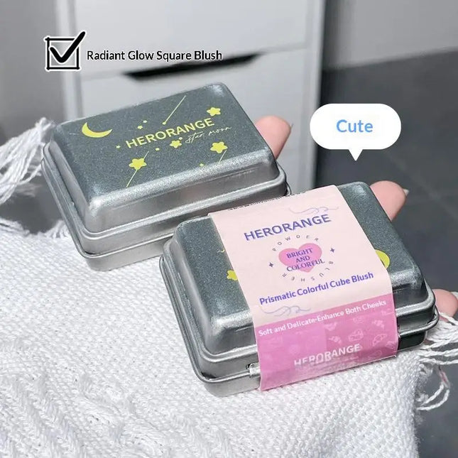 "1Pc HERORANGE Iron Box Cheek Blush Mineral Powder Long-Lasting Facial Contour Tint Single Color Cosmetics Blush Palette