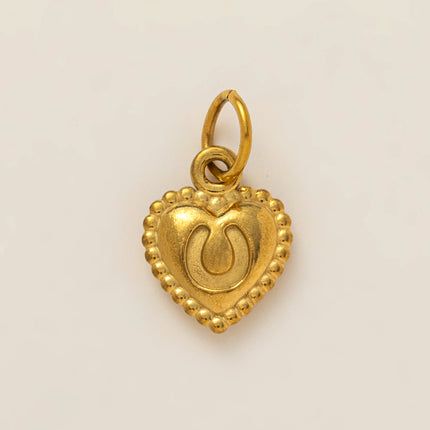 Fashionable and trendy new heart-shaped pentagram full diamond horseshoe pendant charms for jewelry