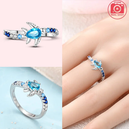Original Romantic Heart-shaped White Zircon Shell Bowknot Rings 925 Sterling Silver  Women Jewelry Valentine's Day Birthday Gift
