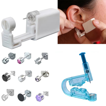1/2/4Pcs Disposable Sterile Ear Piercing Unit Cartilage Tragus Helix Piercing Gun No Pain Piercer Tool Machine Kit Stud Jewelry