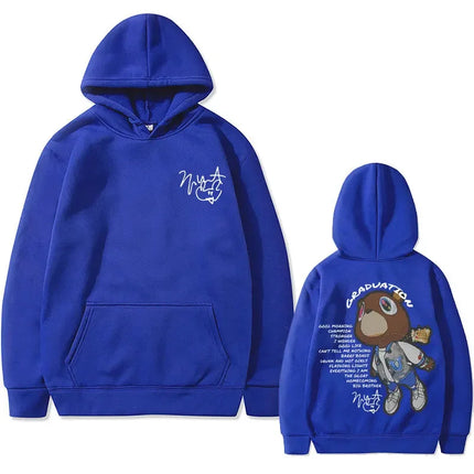 Rapper Kanye West Graduation Graphics Hoodies Male Black Clothes Cool Gothic Streetwear Men Hip Hop Fashion Oversized Sweatshirt
