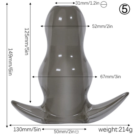 Hollow Anal Plug with Cap Soft Silicone Tunnel Butt Plug Anal Dilator Stretching Trainer Adult Sex Toy for Men Women Gay Fetish